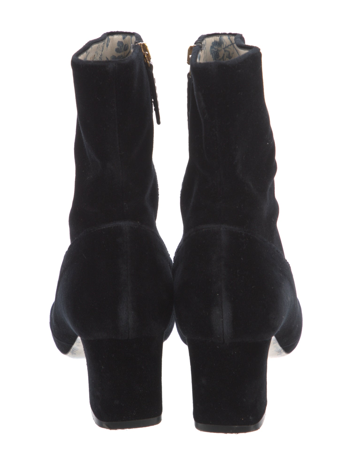 Gucci Double G Logo Velvet Boots